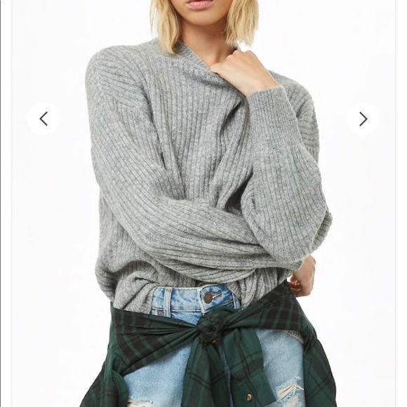 Forever 21 Sweaters - Ribbed Knit Balloon Sleeve Sweater